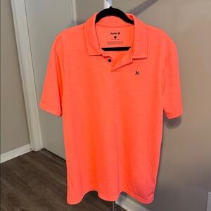 Hurley Men's Neon Orange Polo Shirt